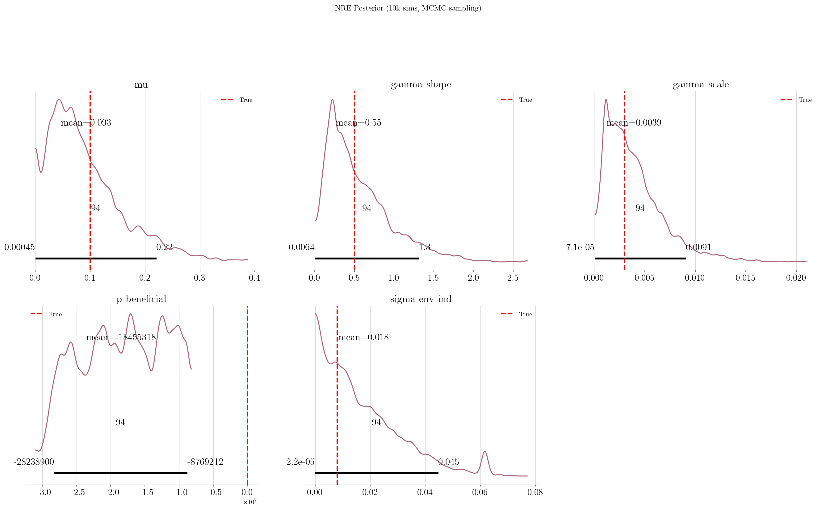 NRE posterior distributions